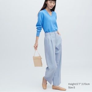 NWT Uniqlo Pleated Wide Pants — Medium | Blue